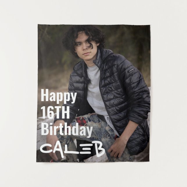 Personalised Custom Photo Picture Party Backdrop Tapestry (Front)