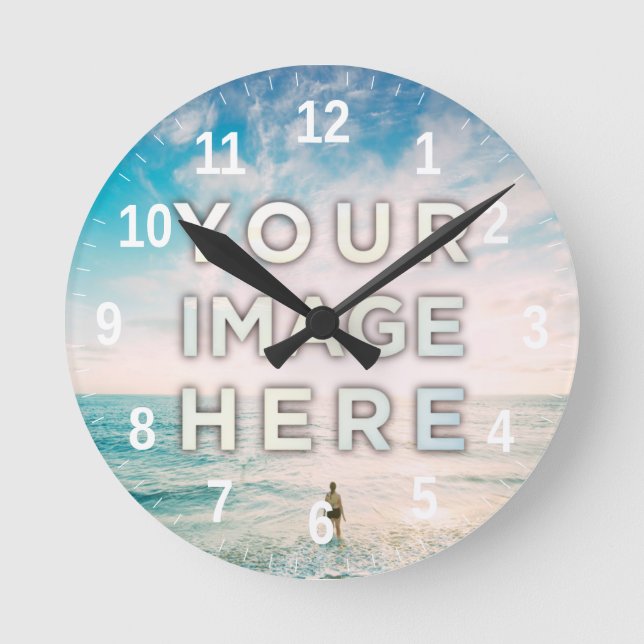 Personalised Custom Photo Round Clock (Front)