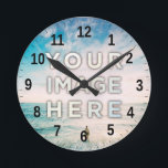 Personalised Custom Photo Round Clock<br><div class="desc">Upload your photo and create your personalised wall clock! Make your perfect gift for friends, couple, kids and family, create your best home decor. Do you want to buy this beach landscapes without personalise it? This amazing photos by Frank Mckenna made in San Diego, United States, is avaiable. Just click...</div>