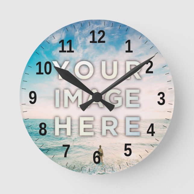 Personalised Custom Photo Round Clock (Front)