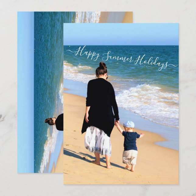 Personalised Custom Photo Summer Holidays Card (Front/Back)