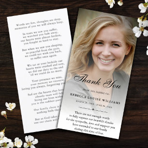 Personalised Custom Photo Sympathy Thank You Card