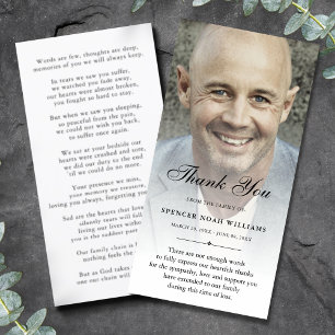 Personalised Custom Photo Sympathy Thank You Card