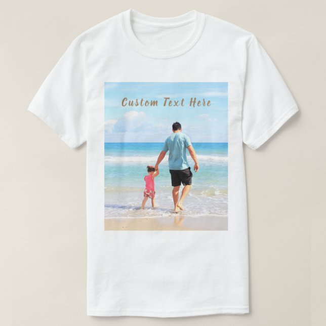 Personalised Custom Photo Text T-Shirt Your Design (Design Front)