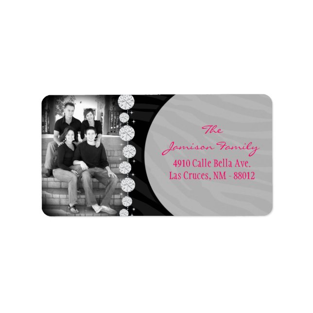 Personalised Custom Photo Zebra Mailing Label (Front)