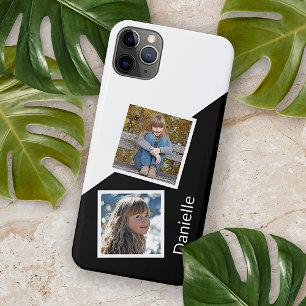Personalised Custom Photos On Black and White iPhone 11 Pro Max Case