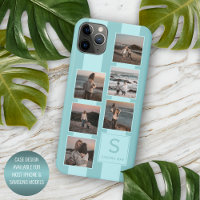 Personalised Custom Photos On Turquoise Aqua Blue