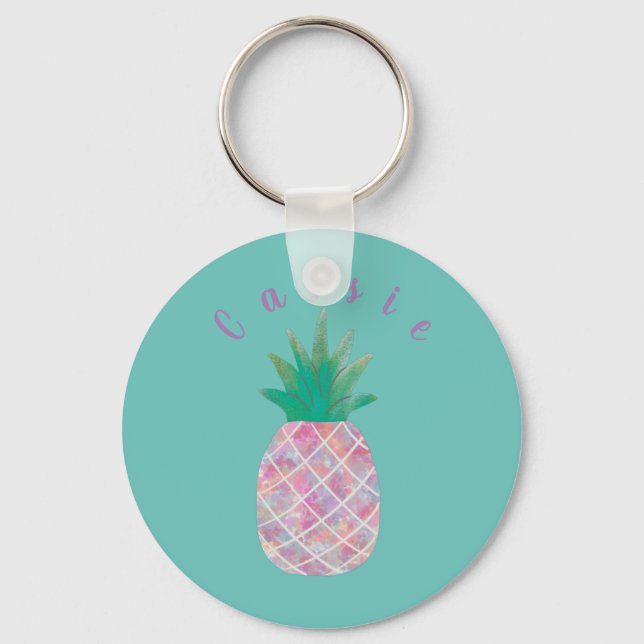 Personalised Custom Pineapple Keychain (Front)