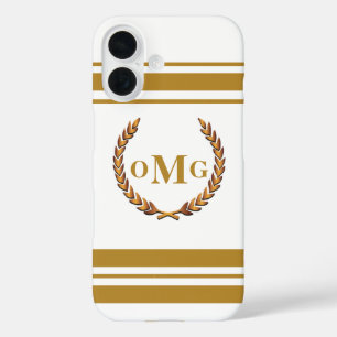 Personalised Custom Preppy Monogrammed Logo iPhone 16 Case