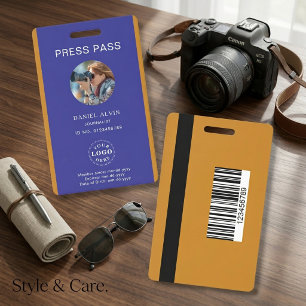 Personalised Custom Press Pass Badge for Events ID Badge