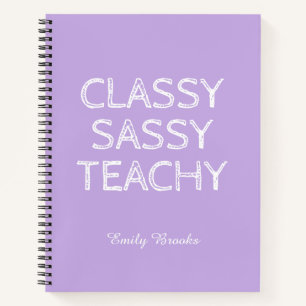 Personalised Custom Purple Teacher Gift Idea Notebook