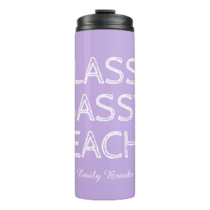 Personalised Custom Purple Teacher Gift Idea Thermal Tumbler