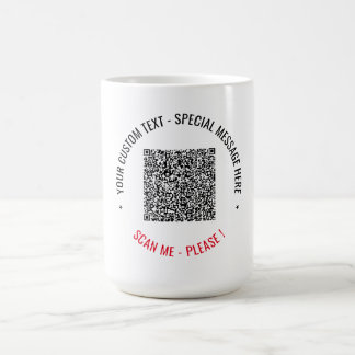 Personalised Custom QR Code and Text Coffee Mug