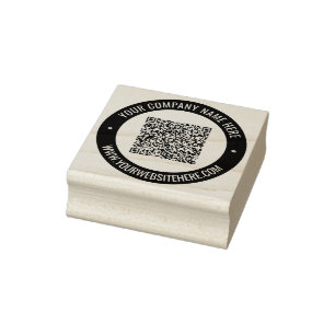 Personalised Custom QR Code Round Rubber Stamp