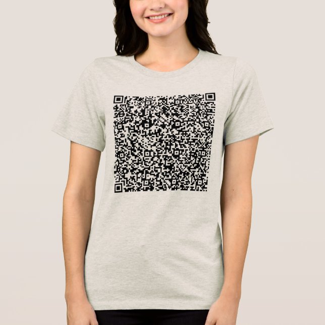 Personalised Custom QR Code Scan Info Your Funny Tri-Blend Shirt (Front)