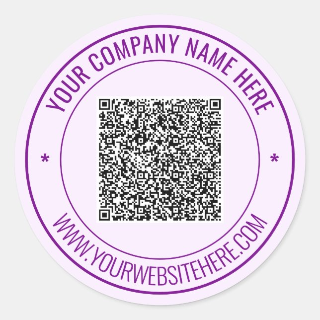 Personalised Custom QR Code Text Stickers Template (Front)
