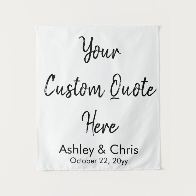 Personalised Custom Quote Wedding Backdrop Prop Tapestry (Front)