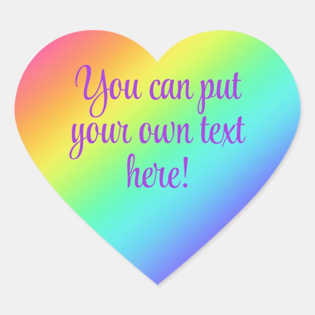 Personalised Custom Rainbow Heart Stickers (Front)