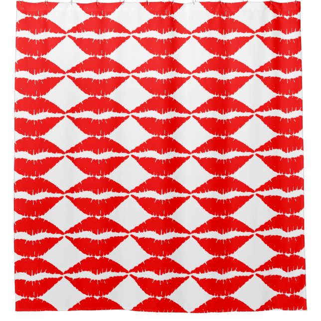 Personalised Custom Red Lips Shower Curtain (Front)