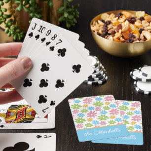 Personalised Custom Retro Flower Art Playing Cards