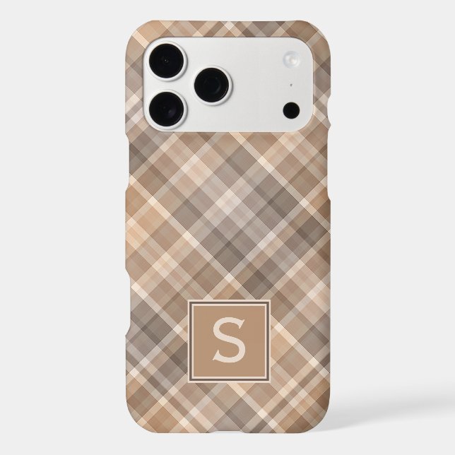 Personalised Custom Rustic Beige Brown Plaid (Back)
