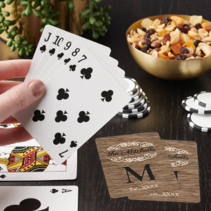 Personalised Custom Rustic Wood Grain Pattern Playing Cards