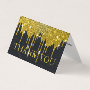 Personalised Custom Simple Glitter Drip Thank You Business Card