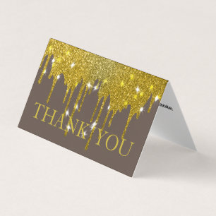 Personalised Custom Simple Glitter Drip Thank You Business Card