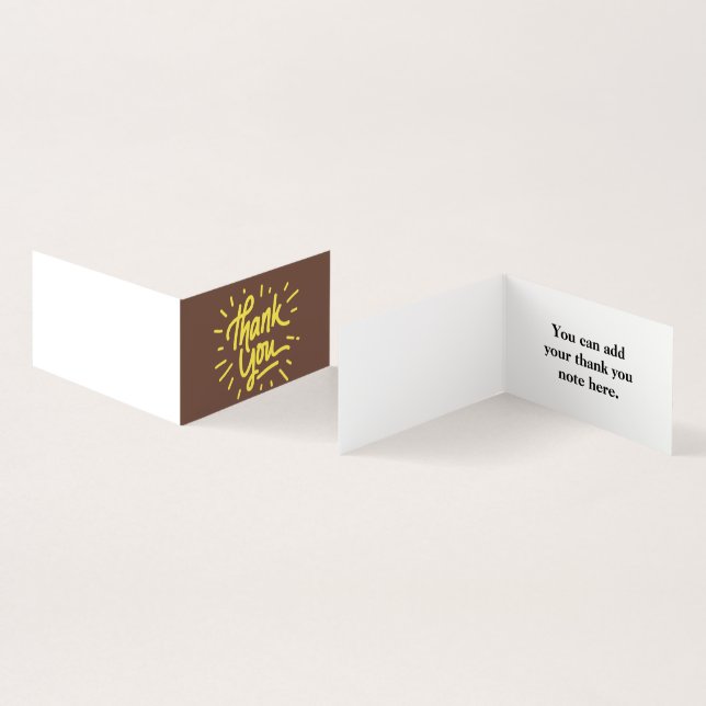 Personalised Custom Simple Thank You Business Card (Inside and Outside)