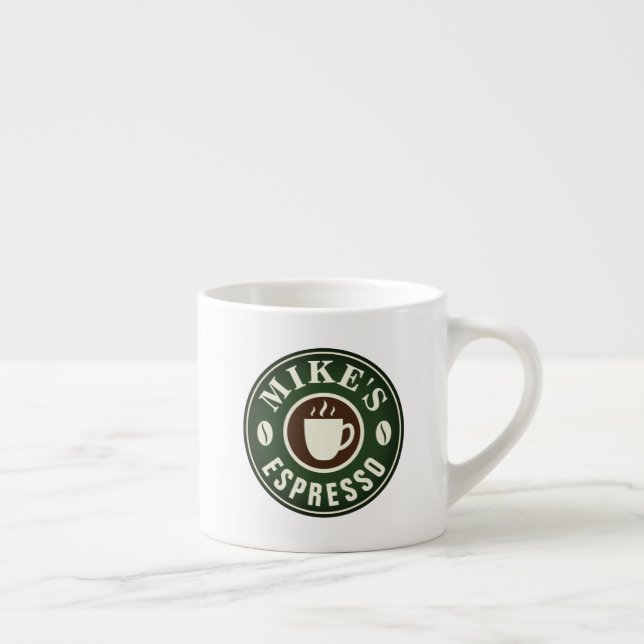 Personalised custom small vintage espresso cup mug (Right)