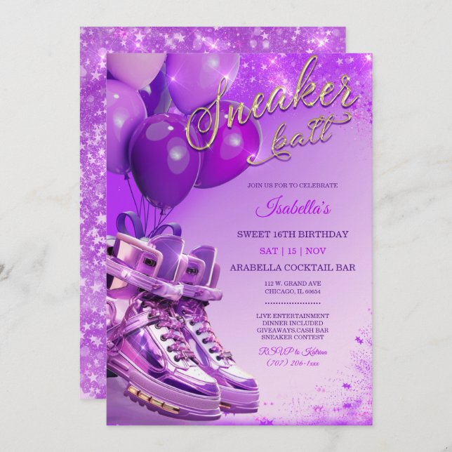 Personalised Custom Sneaker-themed Invitation (Front/Back)