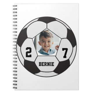 Personalised custom soccer ball player sports team notebook