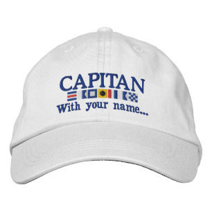 Personalised Custom Spanish Capitan Nautical Flags Embroidered Hat