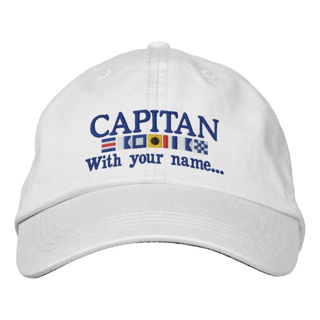 Personalised Custom Spanish Capitan Nautical Flags Embroidered Hat (Front)
