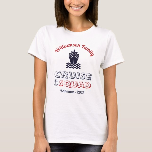 Personalised Custom Squad Family Group Cruise  T-Shirt (Front)