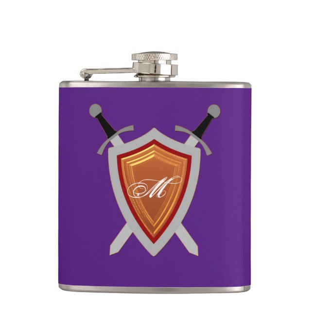Personalised Custom Stainless Steel Monogram Name Hip Flask (Front)