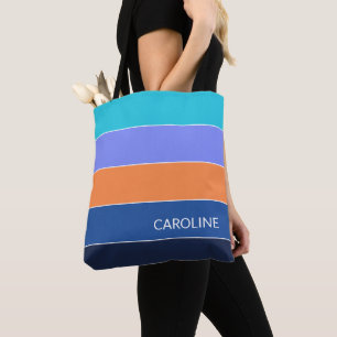 Personalised Custom Striped Shopping Tote Bag