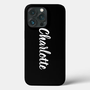 Personalised custom stylish script name black iPhone 13 pro case