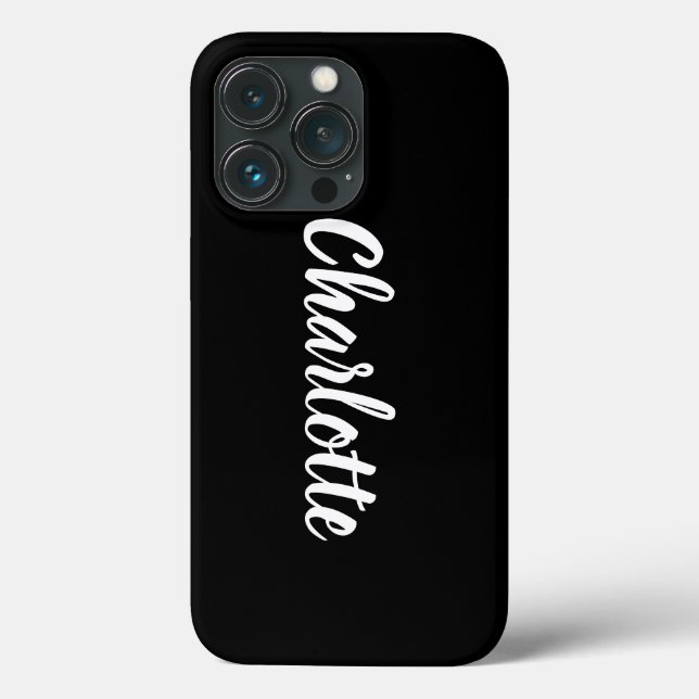 Personalised custom stylish script name black Case-Mate iPhone case (Back)