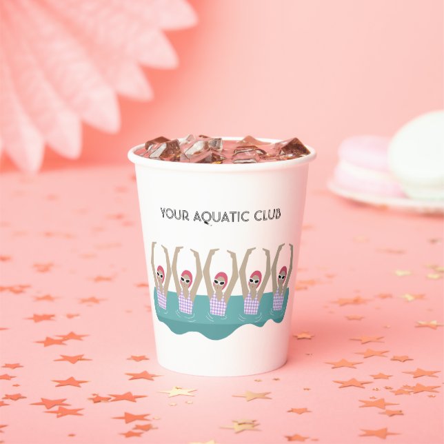 Personalised Custom Swimmers Aquatic Club  Paper Cups (Insitu)