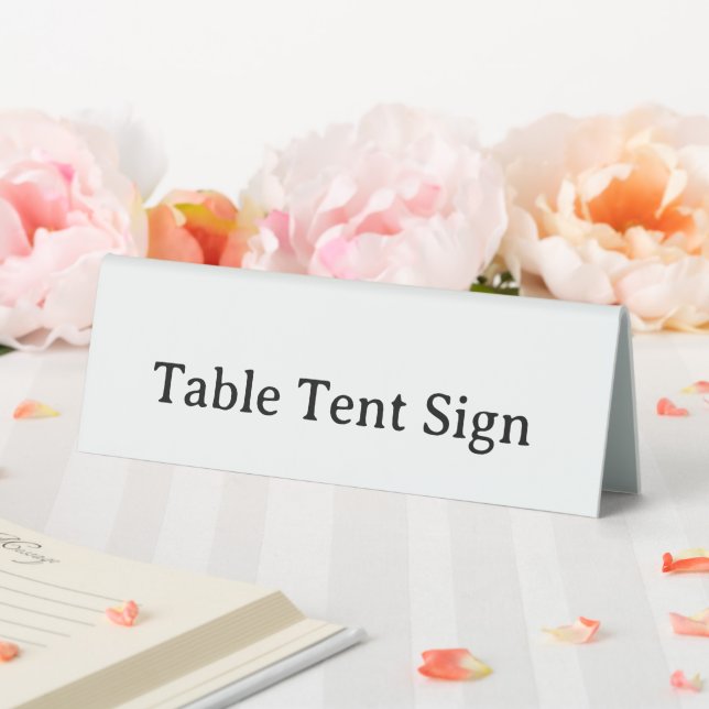 Personalised Custom Table Tent Sign, Size: 6" x 2" (In SItu (Wedding))