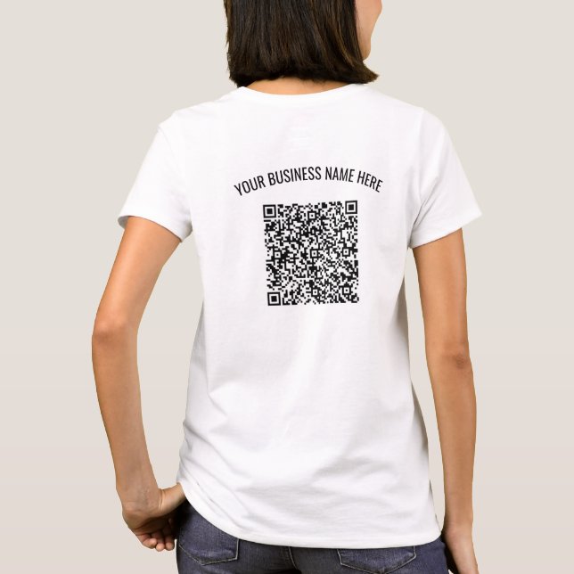 Personalised Custom Text and Colour QR Code T-Shir T-Shirt (Back)