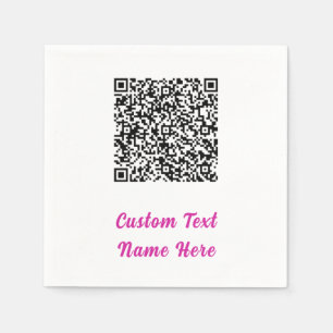 Personalised Custom Text and QR Code Napkins