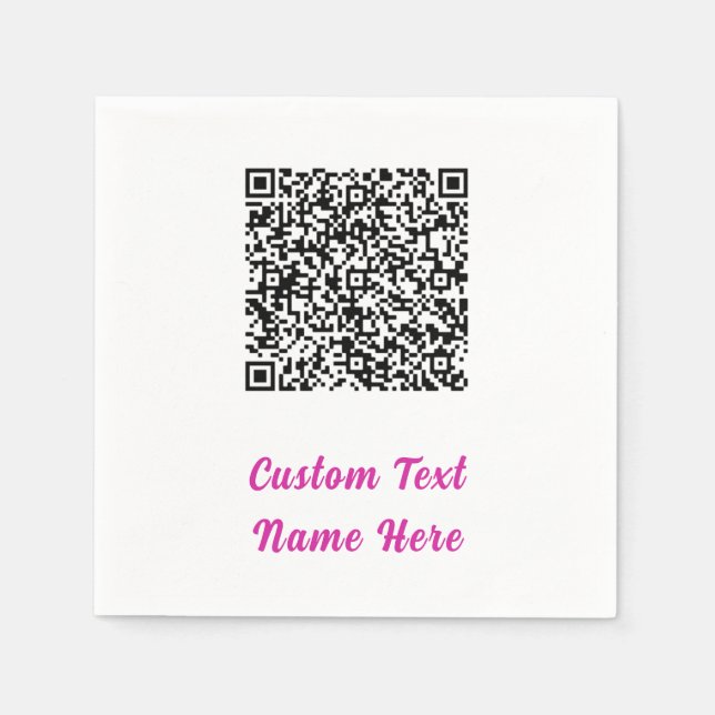 Personalised Custom Text and QR Code Napkins (Front)