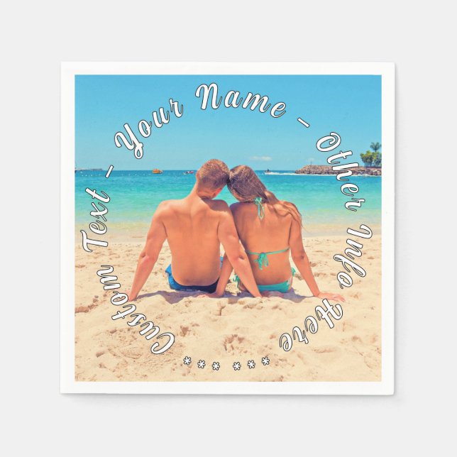 Personalised Custom Text and Your Photo Napkins (Front)