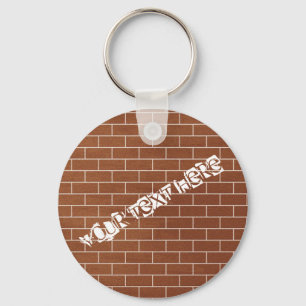 Personalised Custom Text Brick Wall Keychain