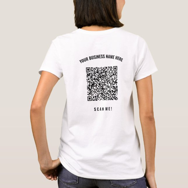 Personalised Custom Text Company QR Code T-Shirt (Back)