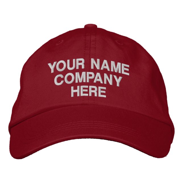 Personalised Custom Text Embroidered Hat Template (Front)