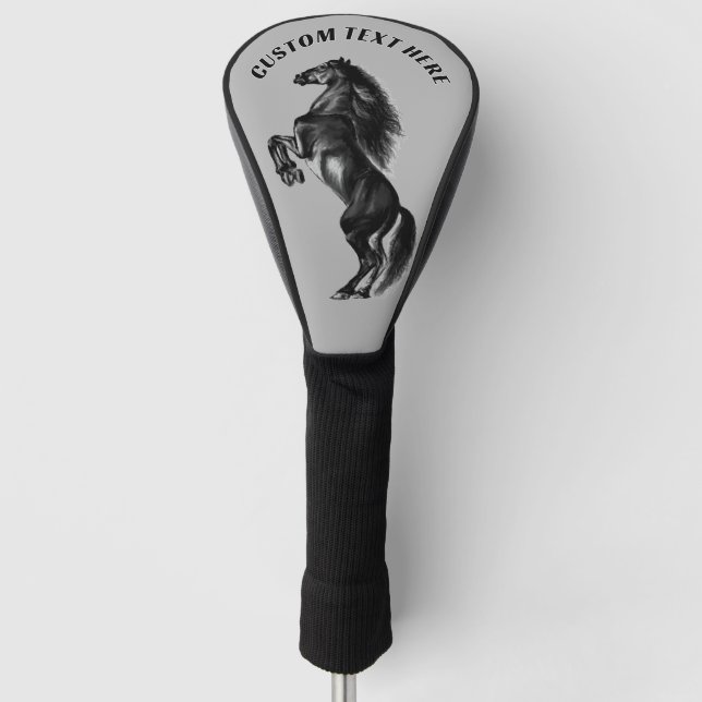 Personalised Custom Text Horse Golf Head Cover (Front)