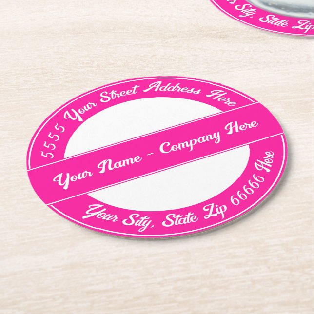 Personalised Custom Text Paper Coaster Your Colour (Angled)
